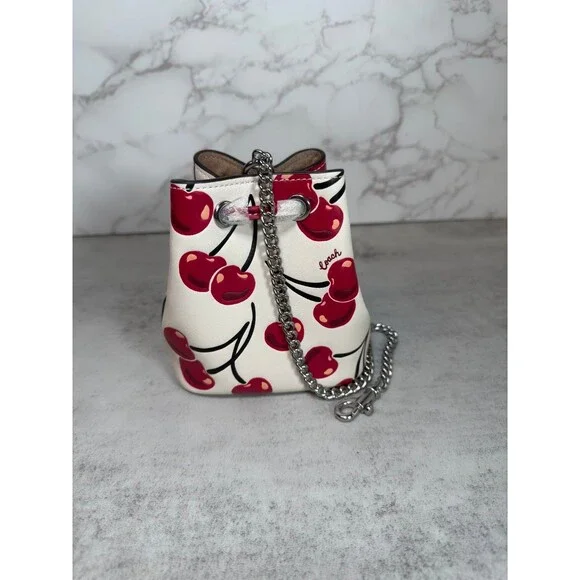 ショルダーバッグ・ポシェット COACH Drawstring Wristlet With Cherry Print CZ030 COACH® Outlet | Drawstring Wristlet With Cherry Print